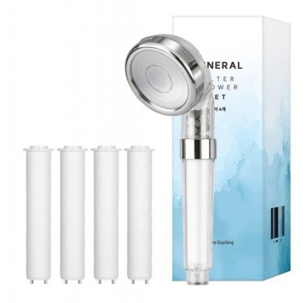 (預購商品 9/5收單)  韓國 Happy Darling 高效四段過濾 淋浴花灑 + 替換蕊4入