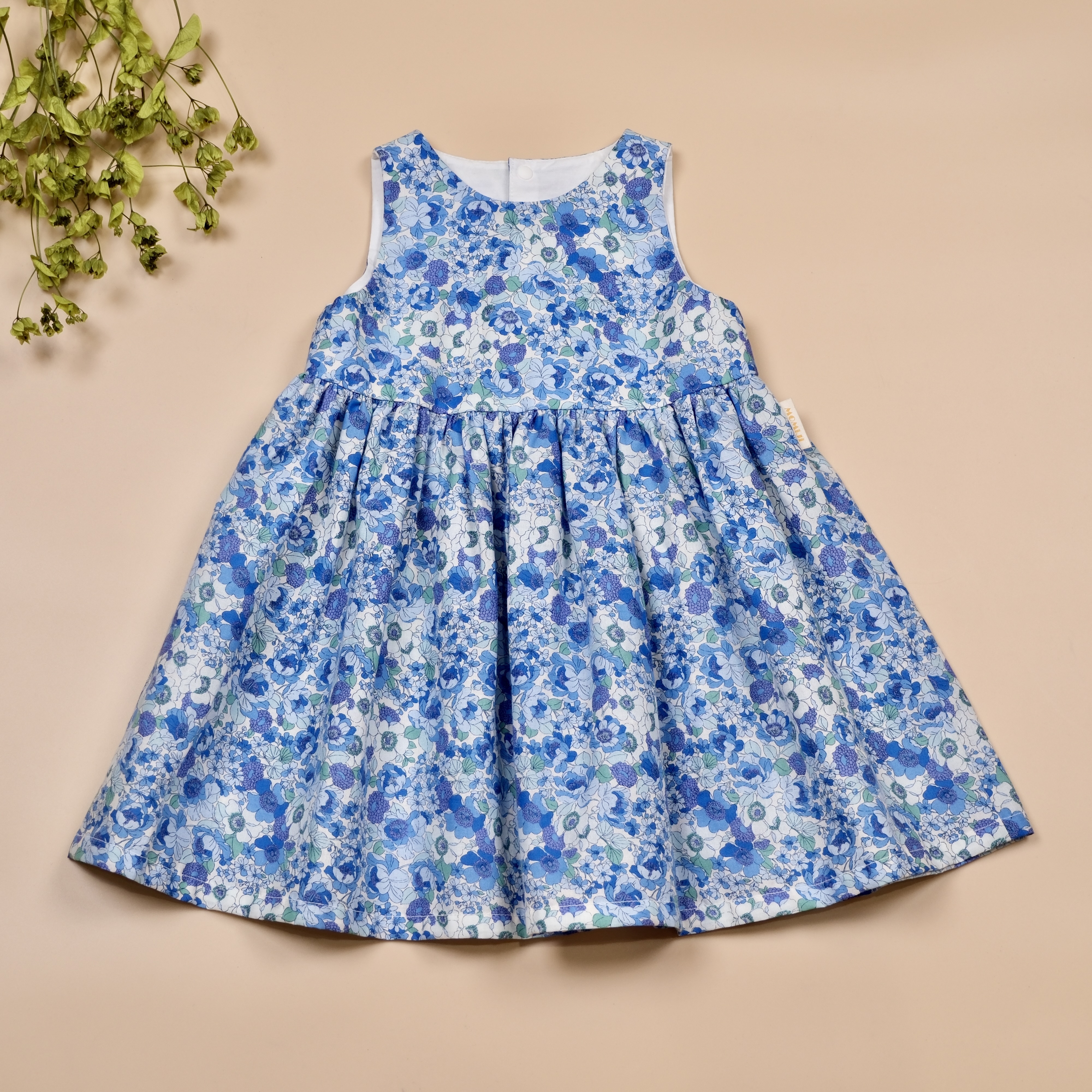 微風盛夏系列 ✺ 藍色花 ✺ 手作女童無袖洋裝