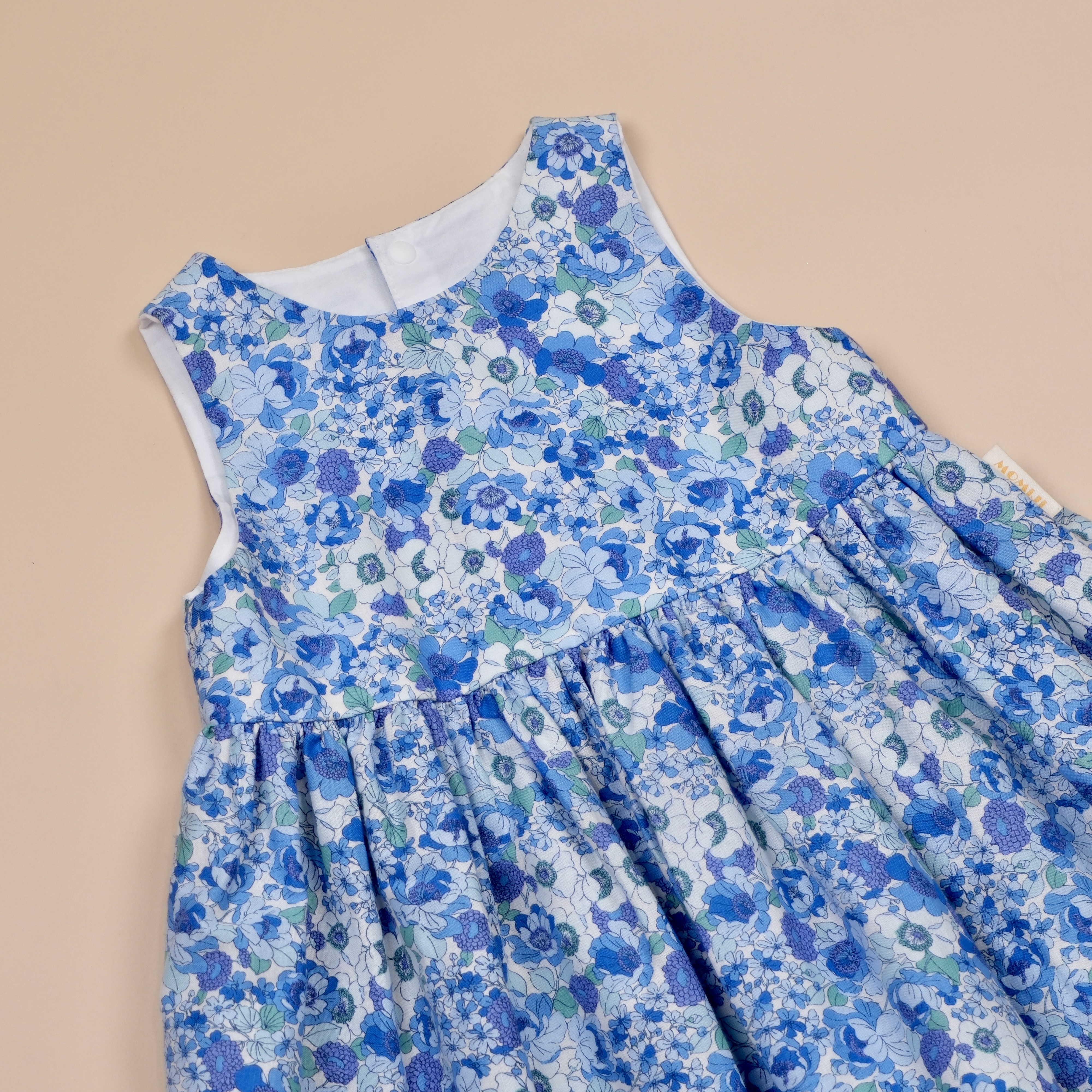 微風盛夏系列 ✺ 藍色花 ✺ 手作女童無袖洋裝