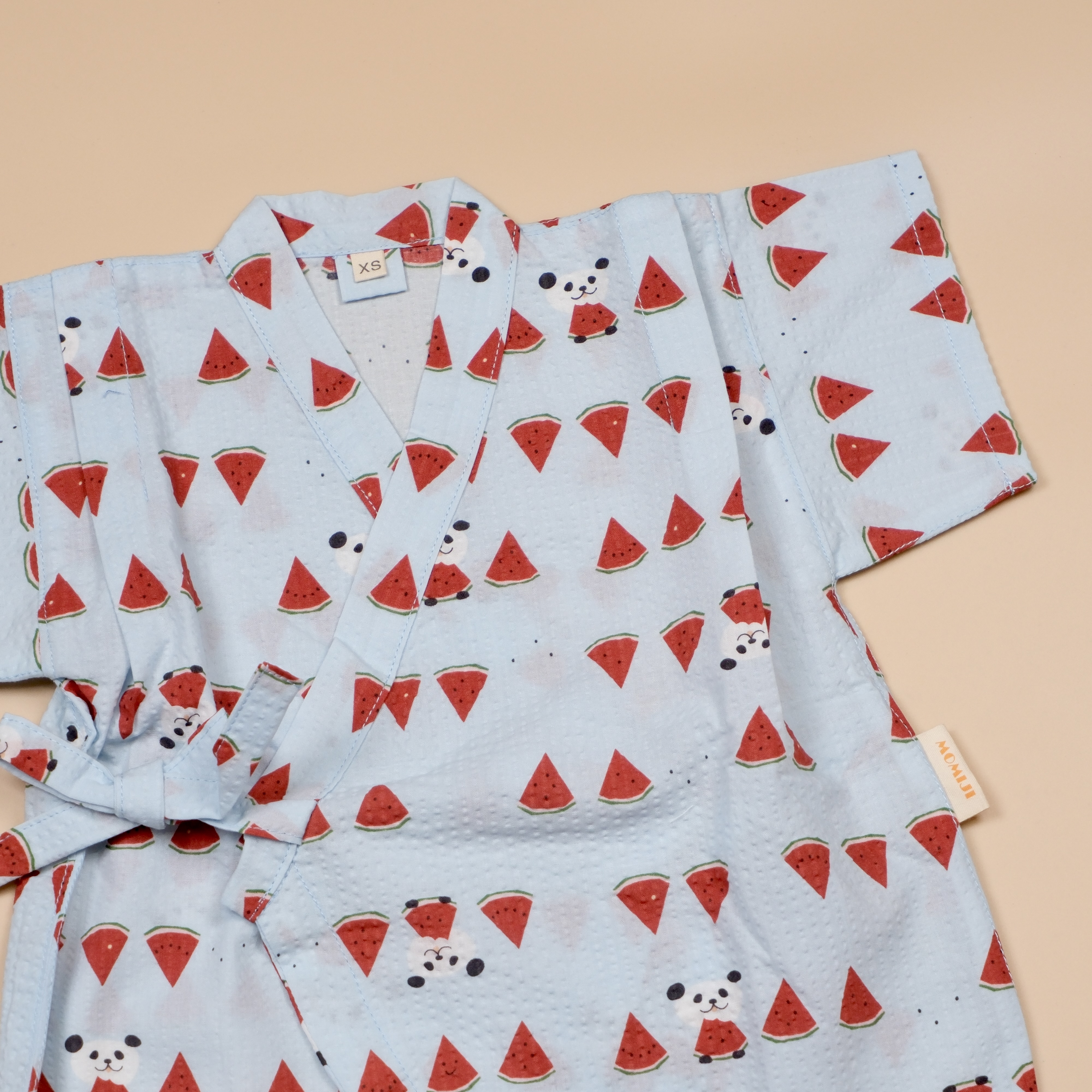 手作嬰幼童連身甚平 ❀ 熊貓吃西瓜