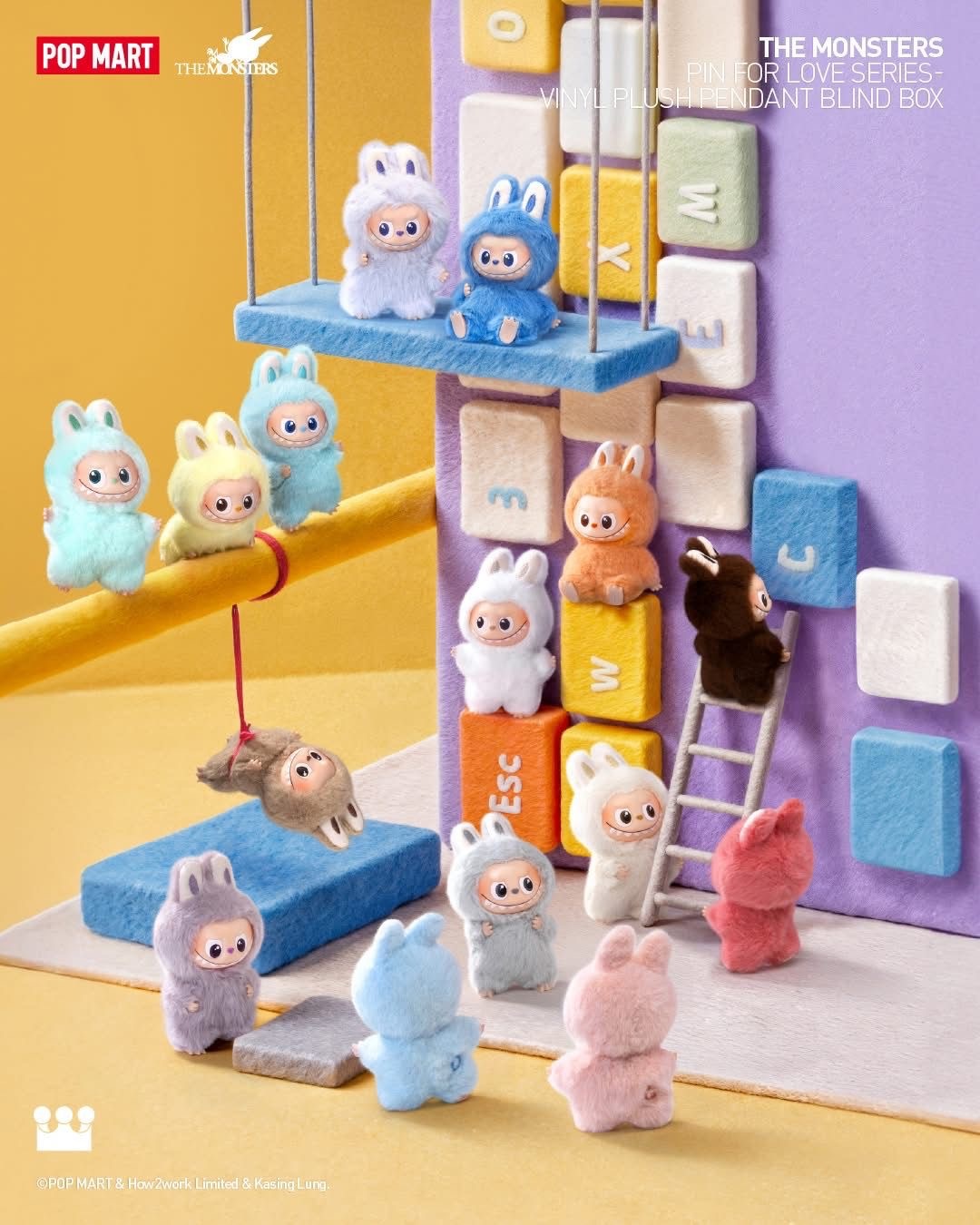 LABUBU THE MONSTERS心底密碼系列迷你搪膠鑰匙扣