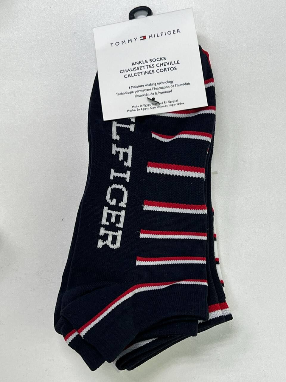 [S] TOMMY HILFIGER NAVY 69JA693-410 SPORT ANKLE SOCK 3-PACK, 197735029335 (STH1411)
