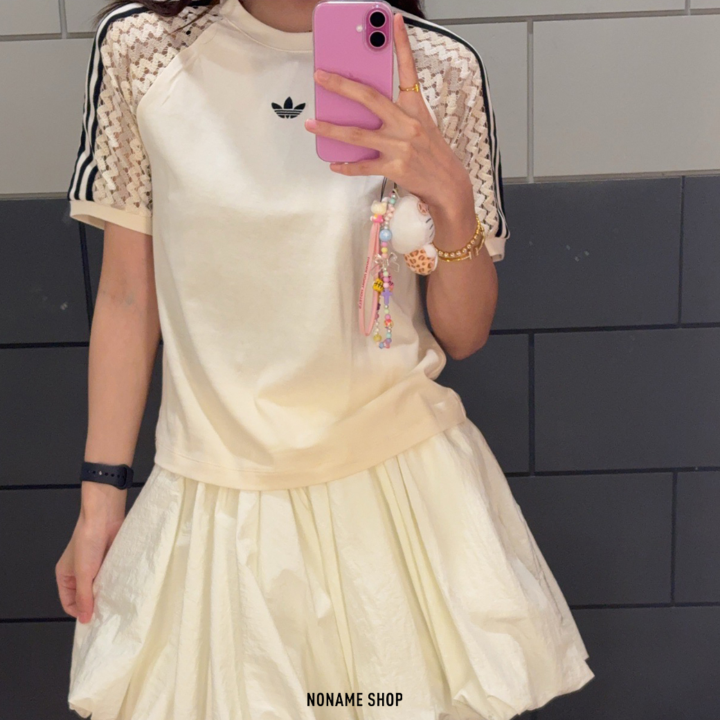 ADIDAS ORIGINALS SUMMER GLOW 透膚 編織 短袖 奶白色 (女款)