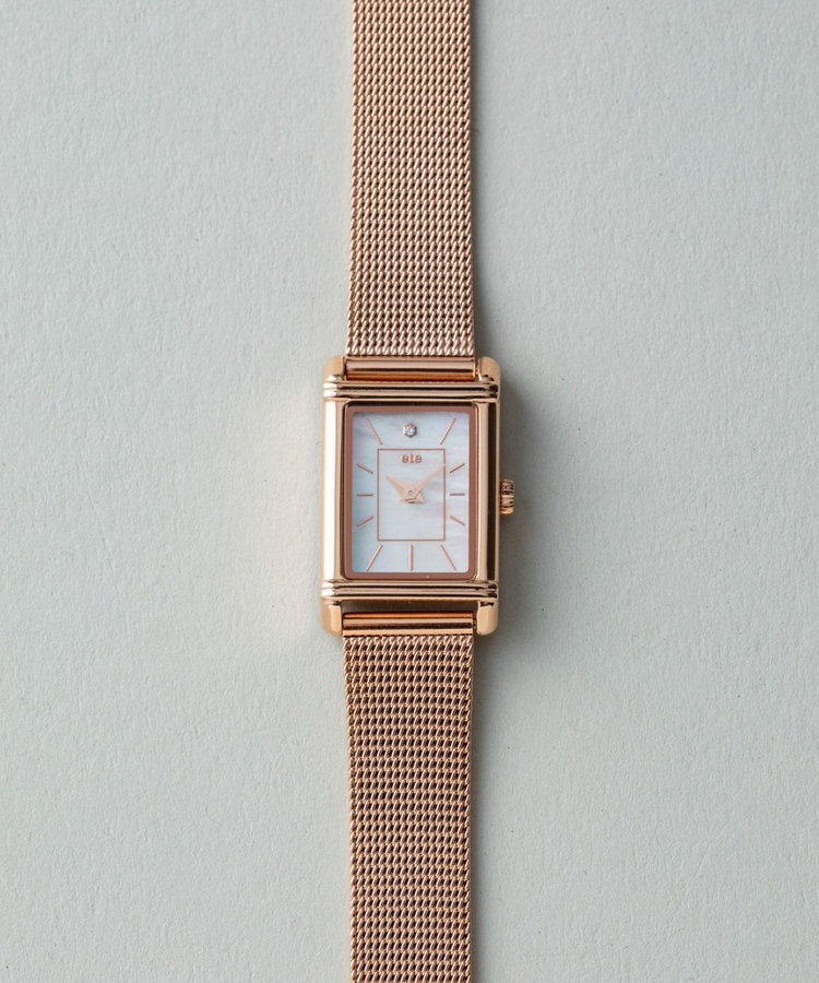 [連線優惠] ete 太陽能方形錶盤網眼錶帶腕錶