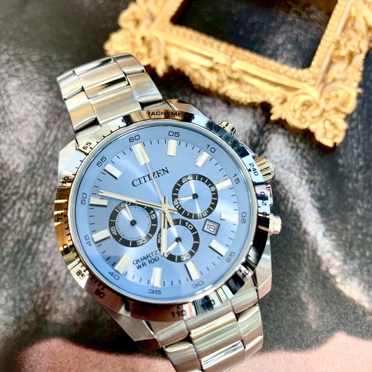 【CITIZEN 星辰】三眼石英計時AN8230-59L 44mm 現代鐘錶