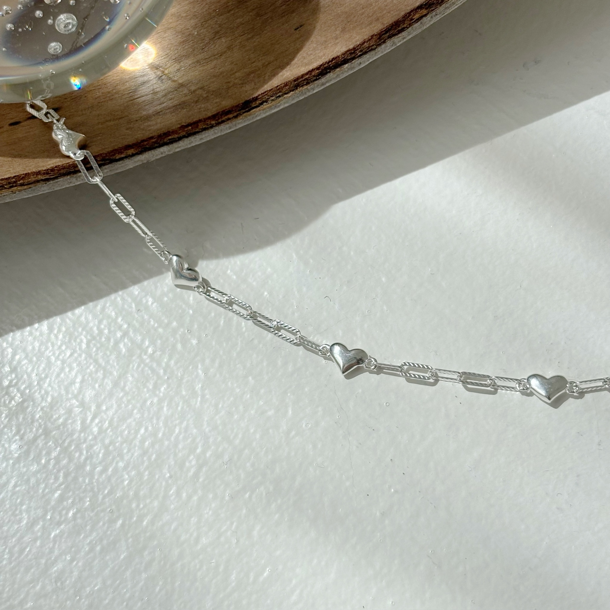 簡約愛心麻花longbox手鍊