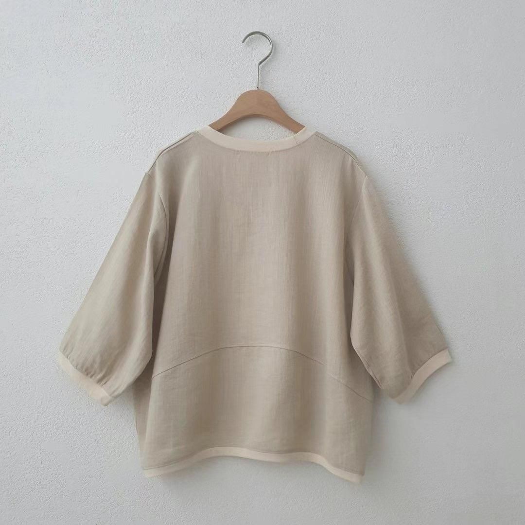 韓國免燙爽布料Olive coco top ~108T