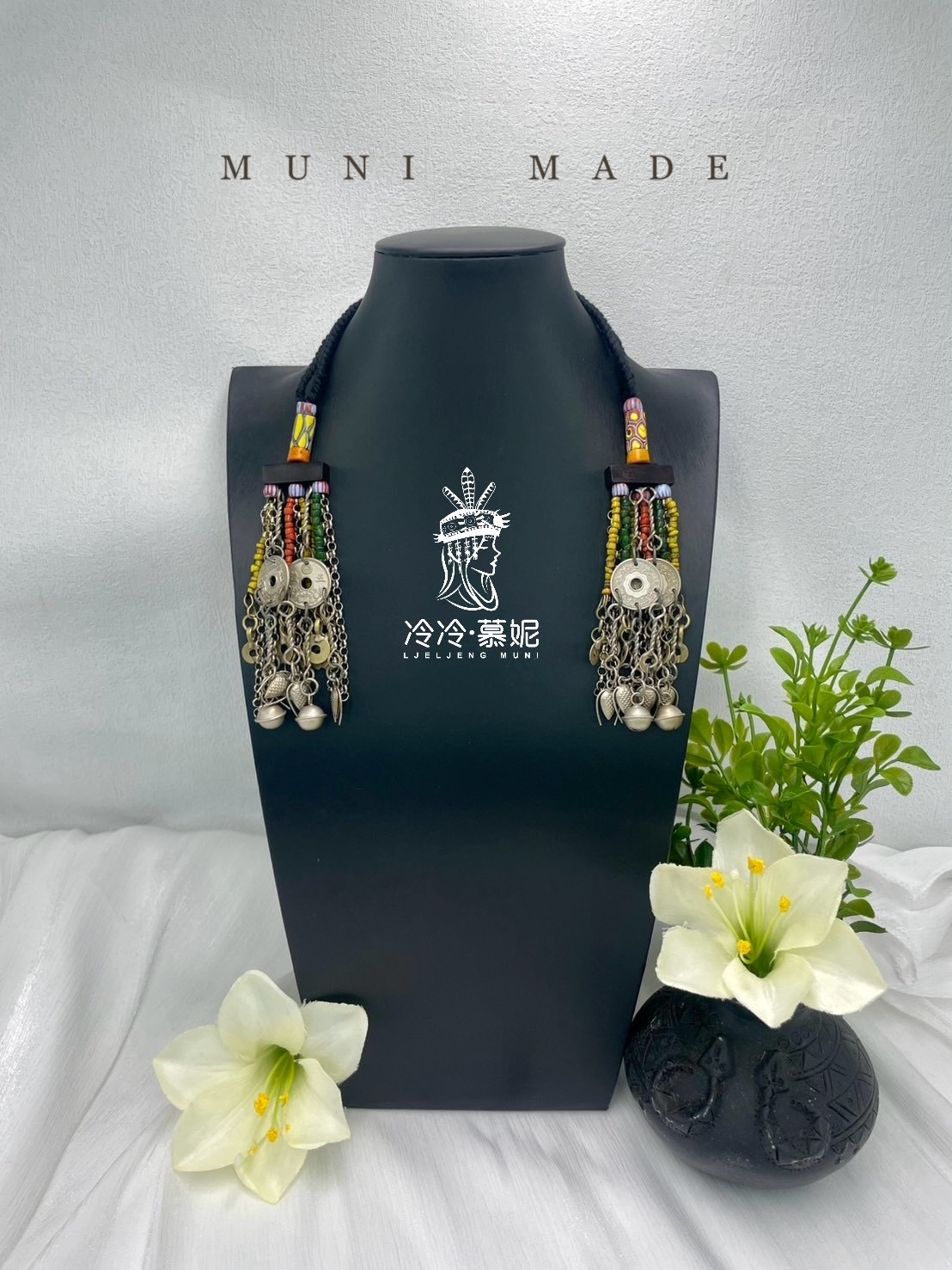 M-No.80貿易老珠少女耳掛12cm