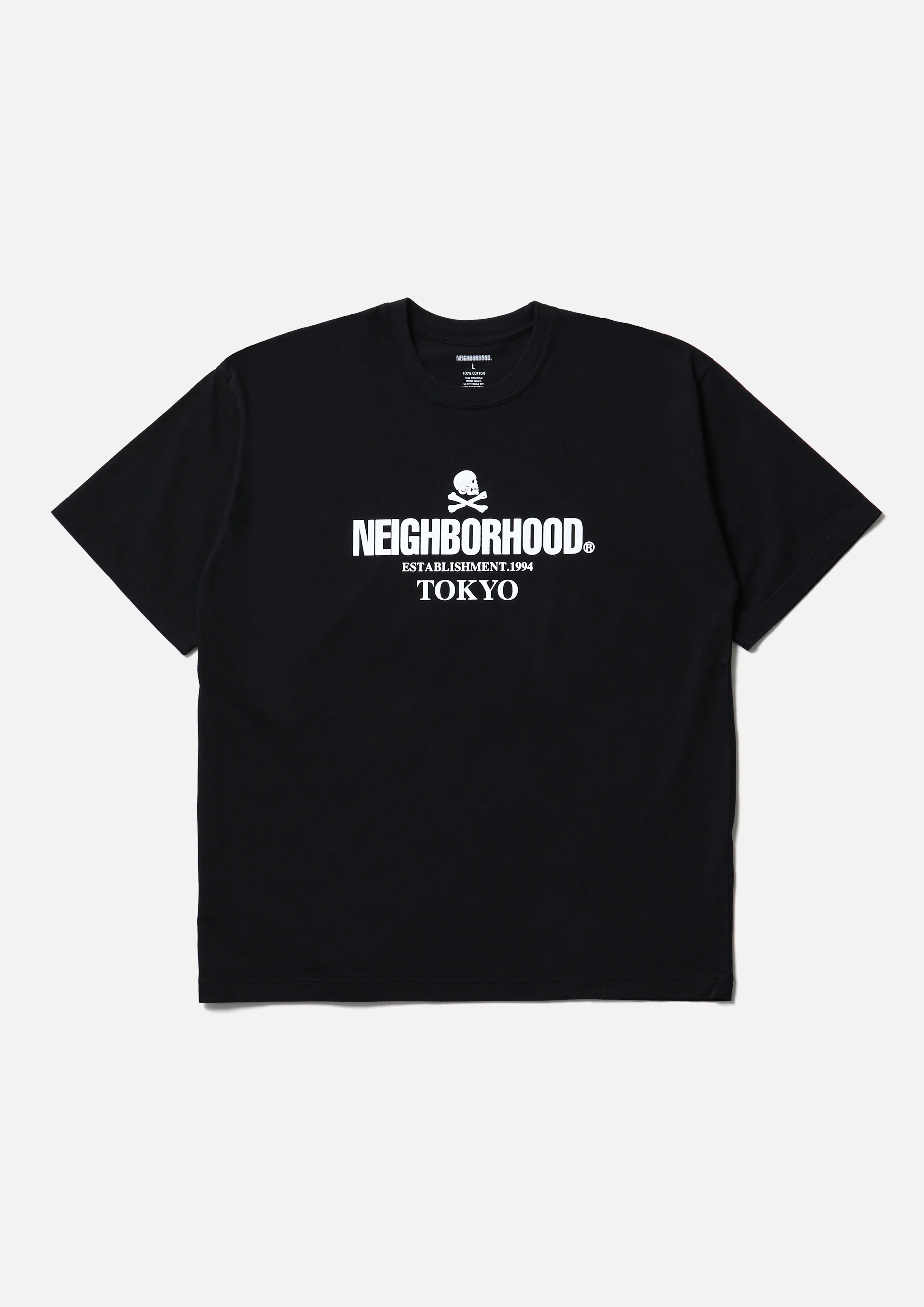 NEIGHBORHOOD NH 251 SPOT . TEE SS-4 骷髏頭 大LOGO 東京 短Ｔ 黑色/白色-251PCNH-ST09S