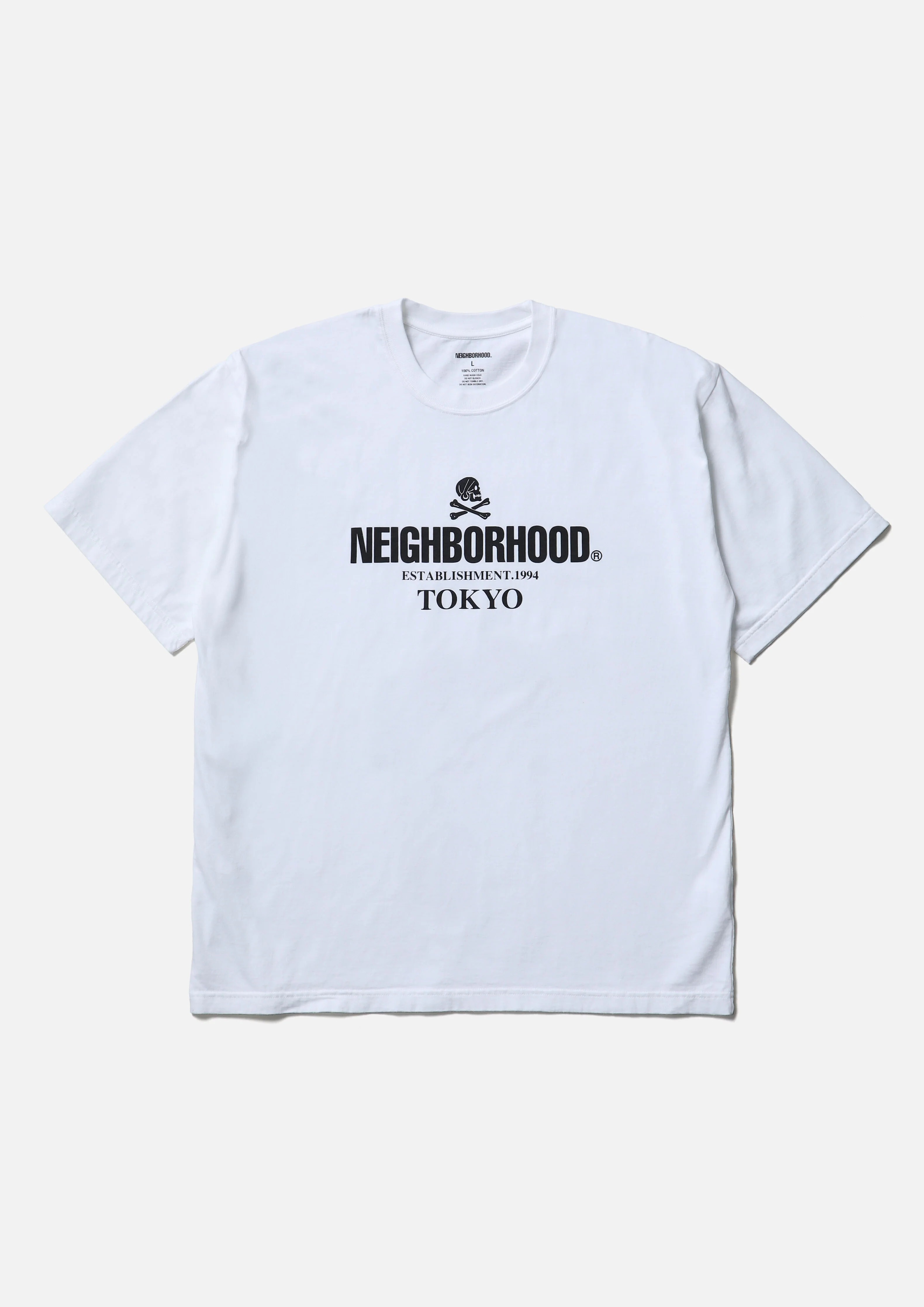 NEIGHBORHOOD NH 251 SPOT . TEE SS-4 骷髏頭 大LOGO 東京 短Ｔ 黑色/白色-251PCNH-ST09S
