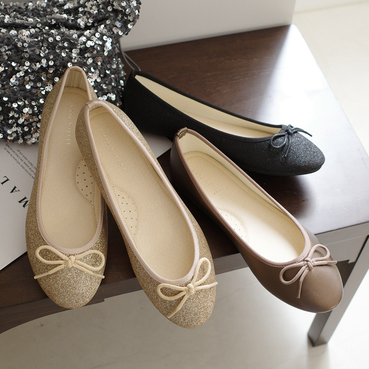 法式柔美 圓頭蝴蝶結芭蕾娃娃鞋｜秋冬色