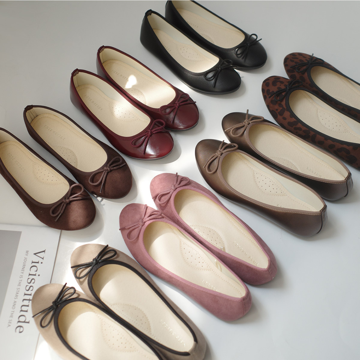 法式柔美 圓頭蝴蝶結芭蕾娃娃鞋｜秋冬色