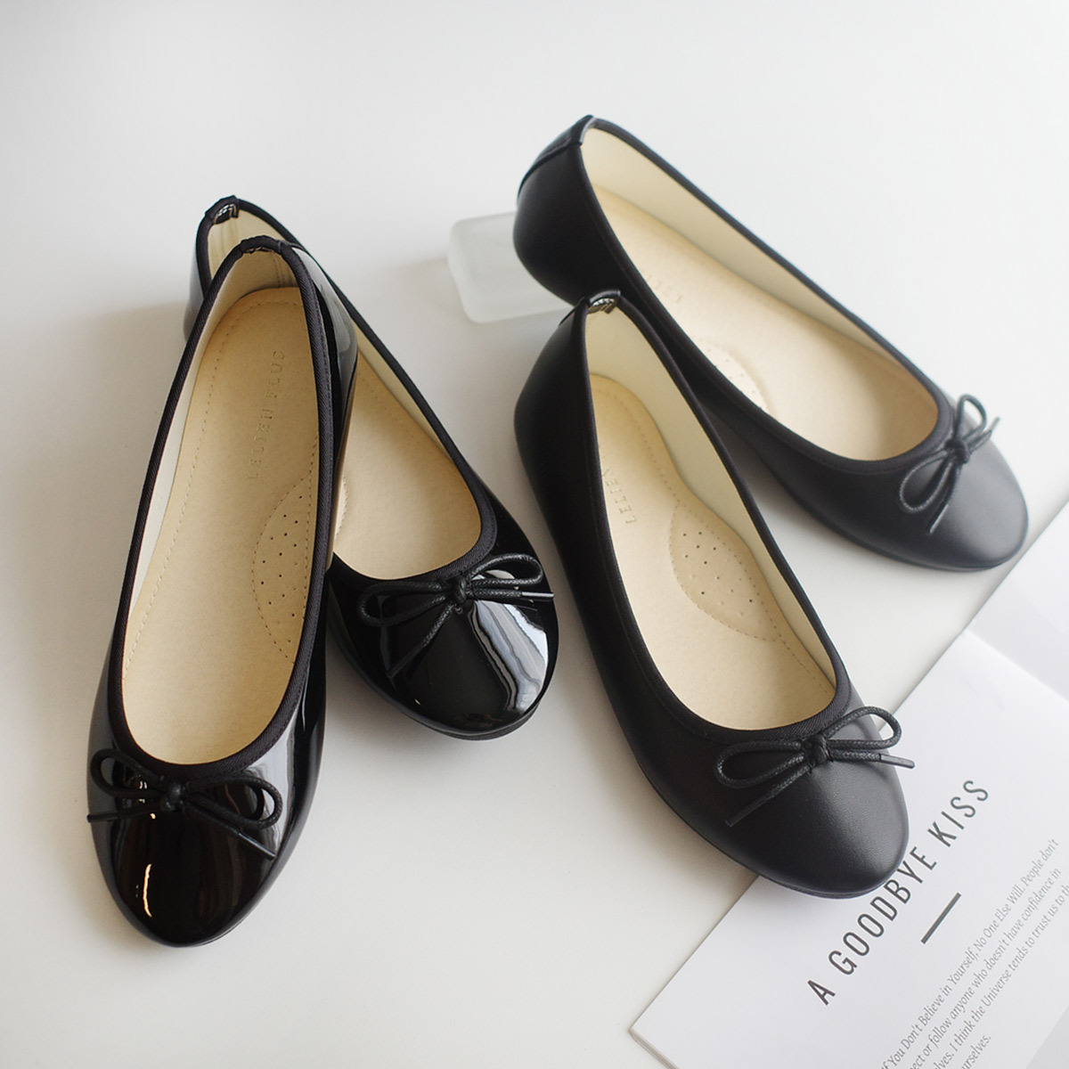 法式柔美 圓頭蝴蝶結芭蕾娃娃鞋｜秋冬色