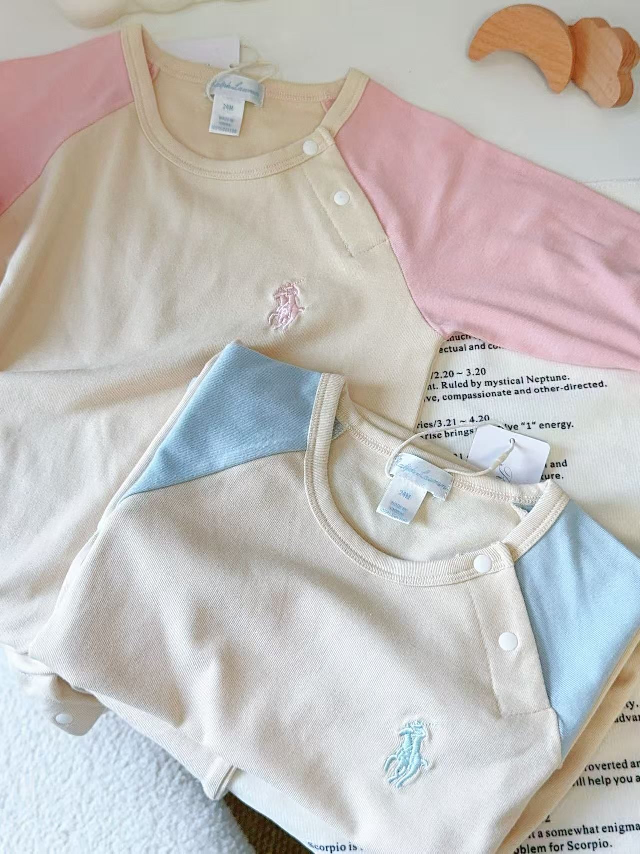 廠單RL Polo拉架棉撞色連身衣