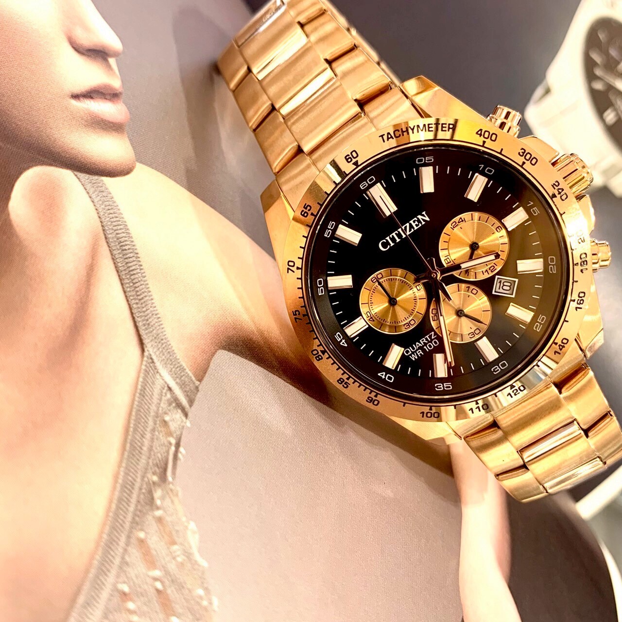 【CITIZEN 星辰】三眼石英計時腕錶AN8233-51E 44mm 現代鐘錶