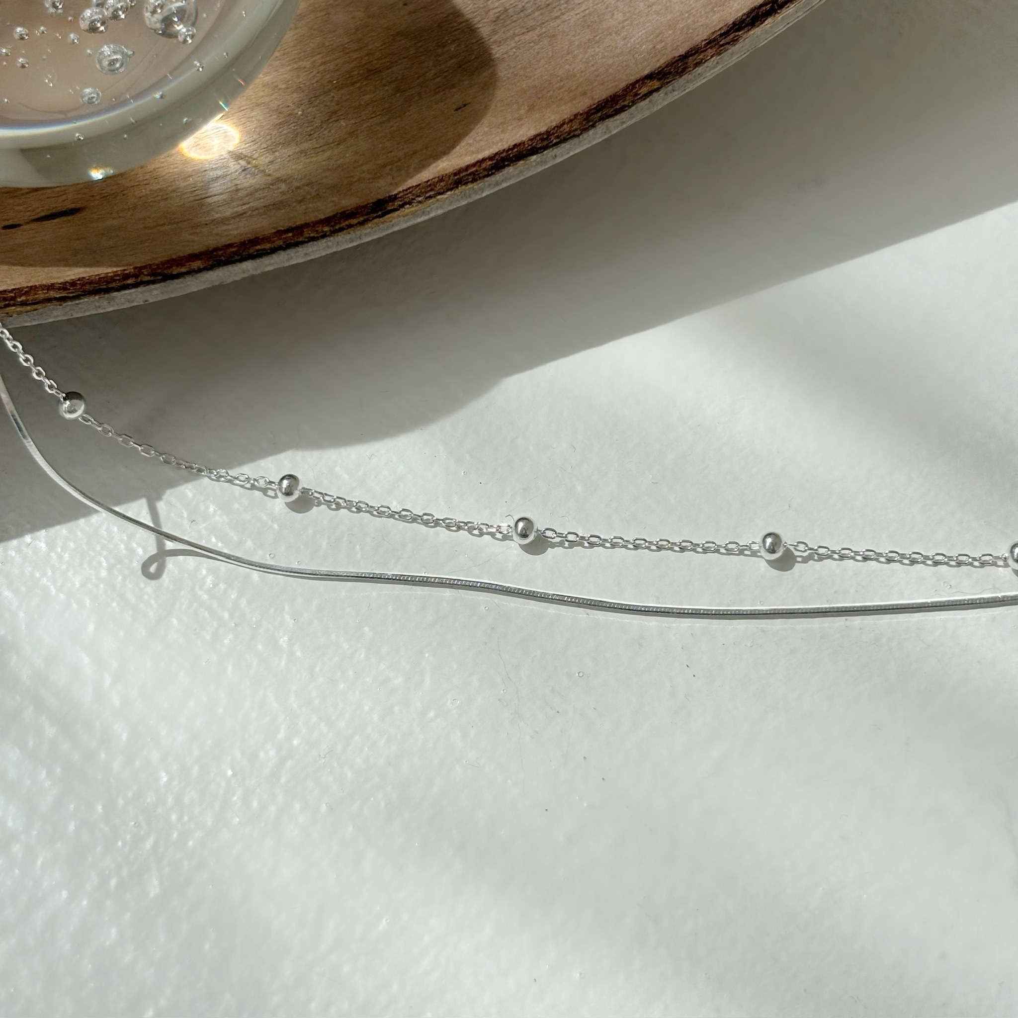 簡約珠珠蛇骨雙層手鍊