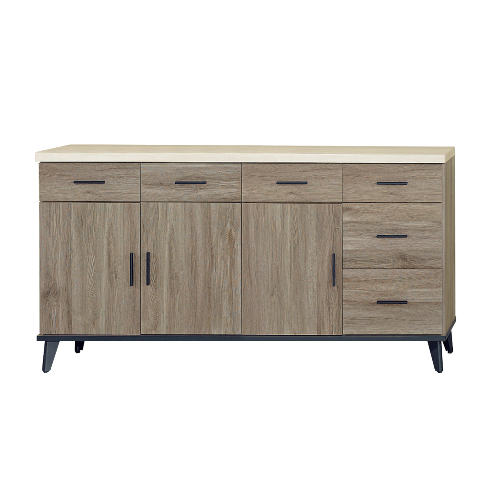 艾克森5.3尺仿石面收納餐櫃/碗盤櫃(下座)