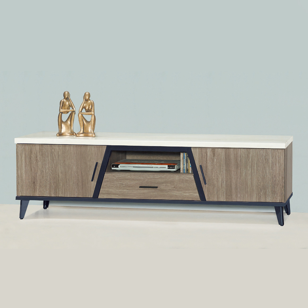 艾克森5.3尺二門一抽仿石面電視櫃/長櫃