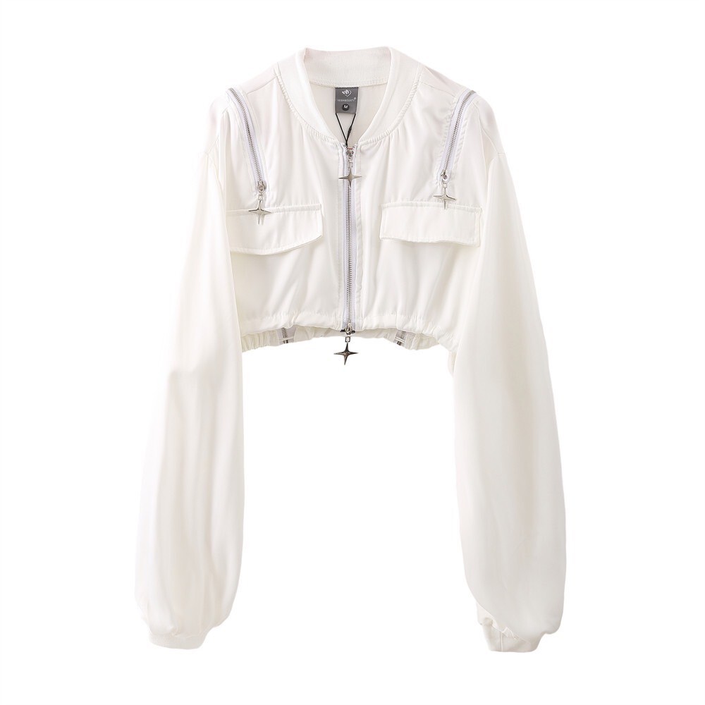 拉鍊十字短版外套