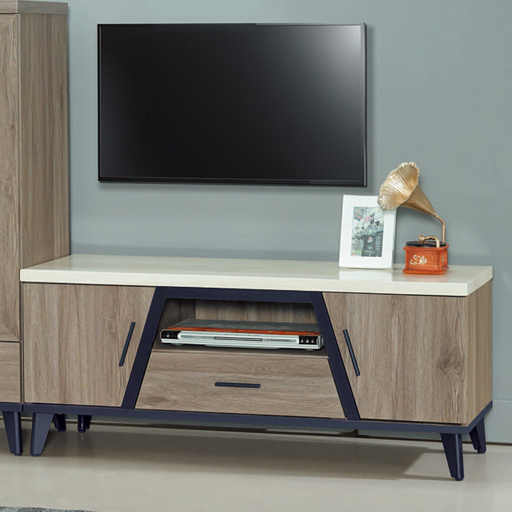 艾克森4尺二門一抽仿石面電視櫃/長櫃