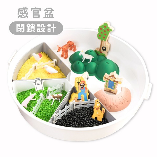 【mamayo】閉鎖式三層感官盆(黏土、拼豆、動力沙、史萊姆、黏土、串珠珠必備)
