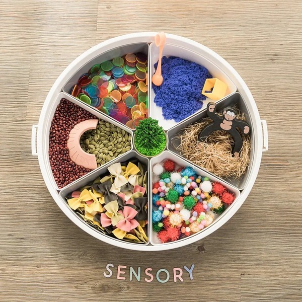 【mamayo】閉鎖式三層感官盆(黏土、拼豆、動力沙、史萊姆、黏土、串珠珠必備)