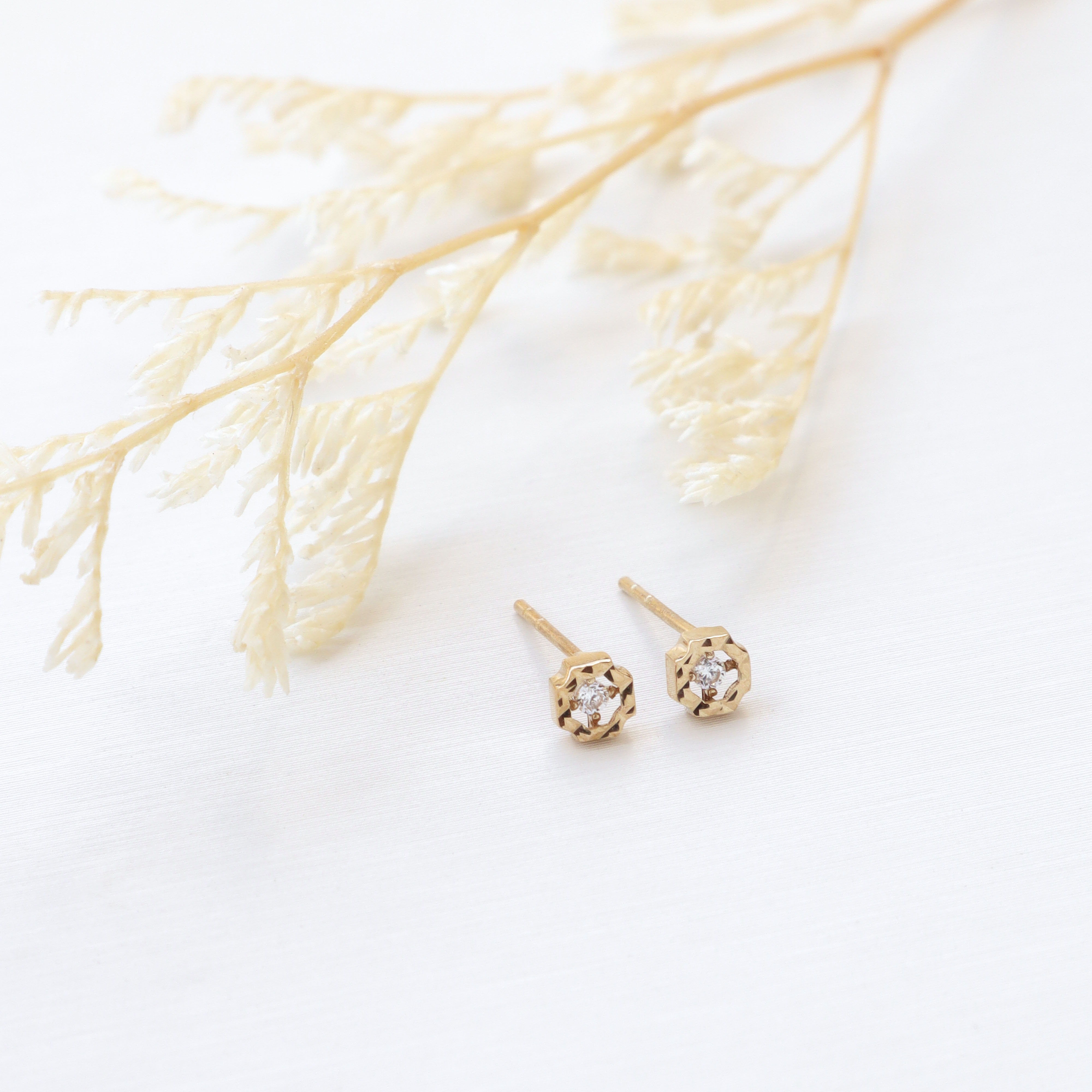 10K/迷你十字花耳環