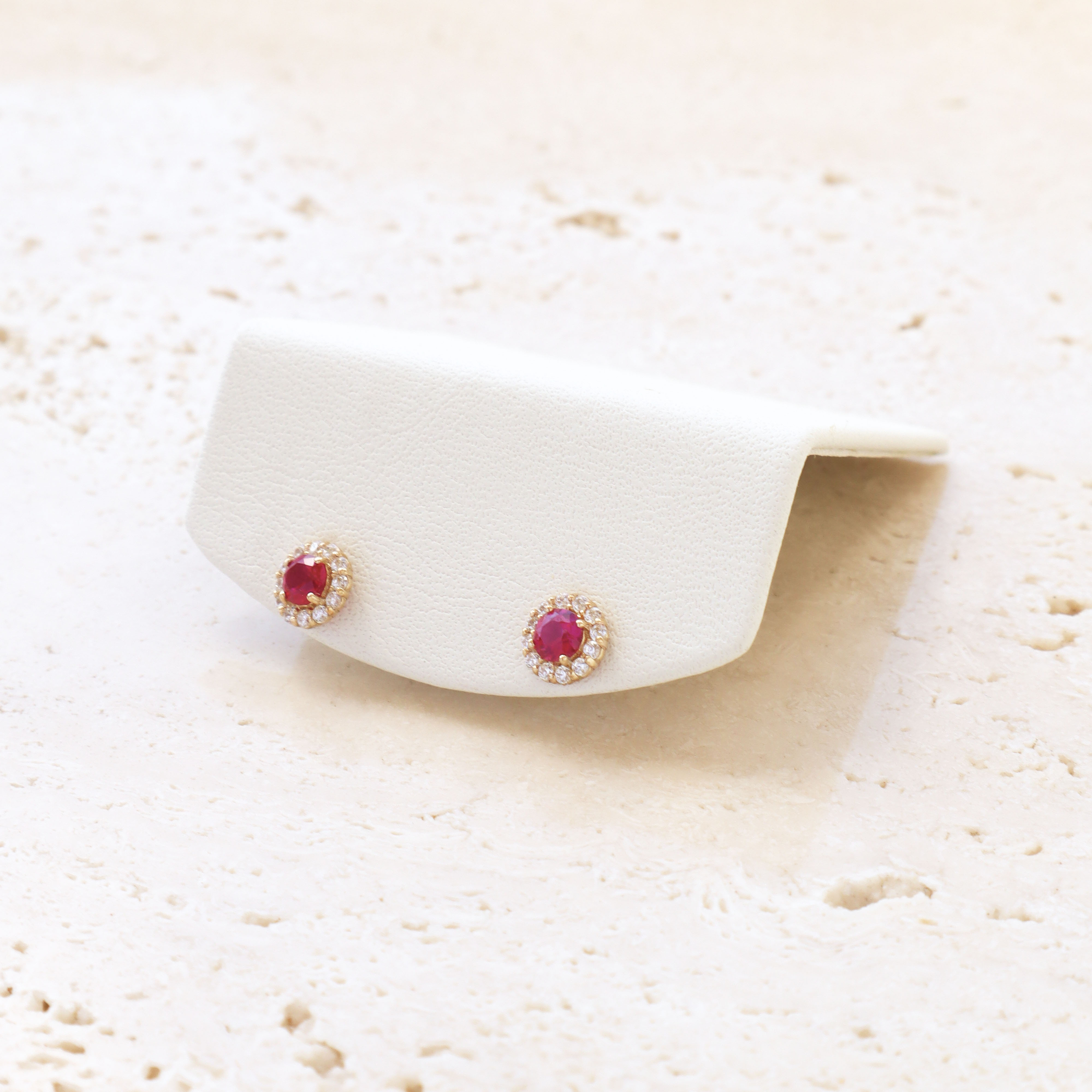 10K/緋紅之心耳環