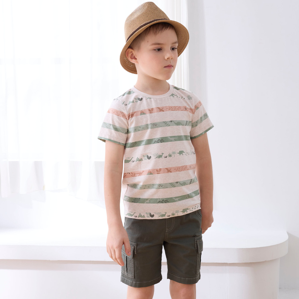 PIPPY 休閒側口袋羅紋棉質短褲 綠