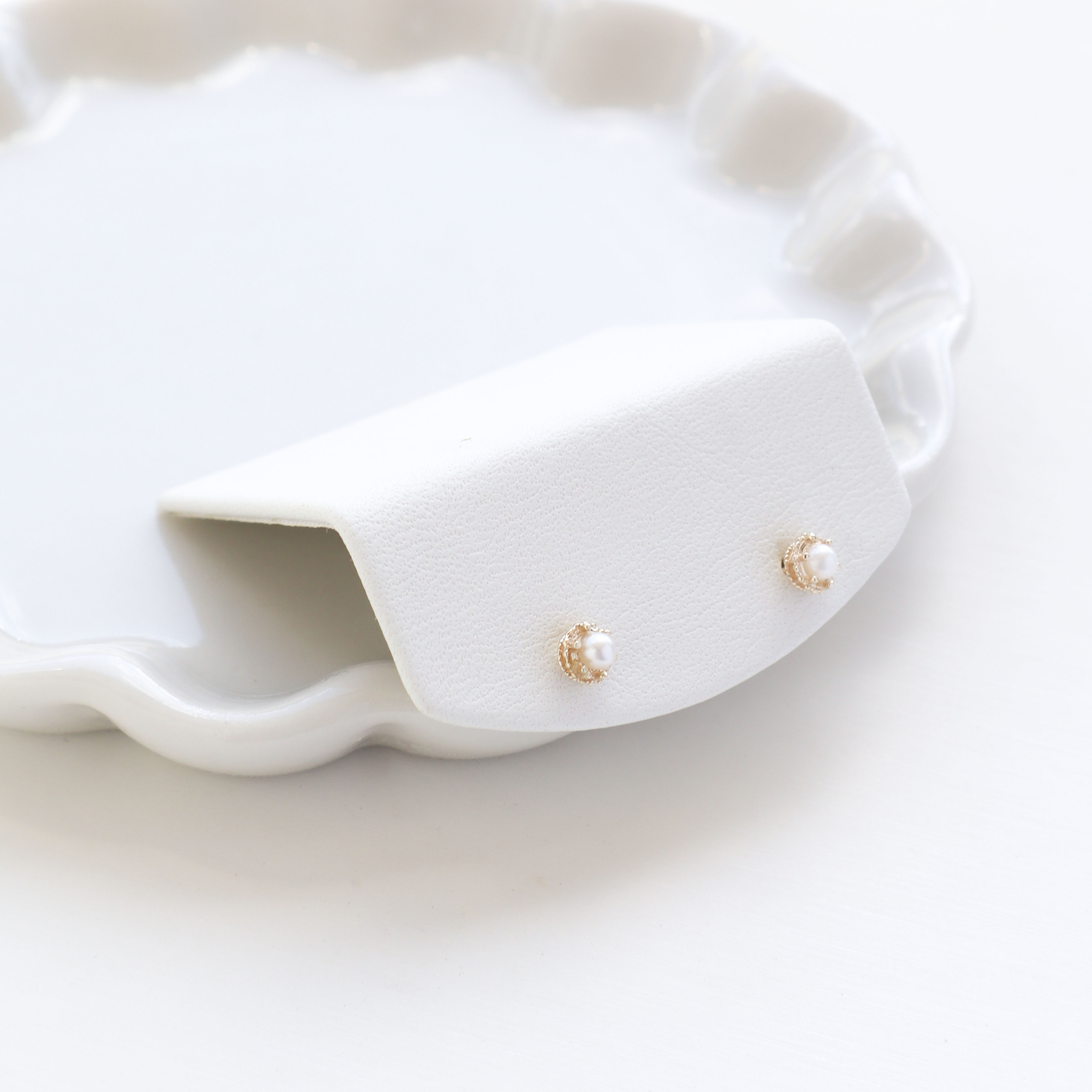 10K/迷你珍珠耳環