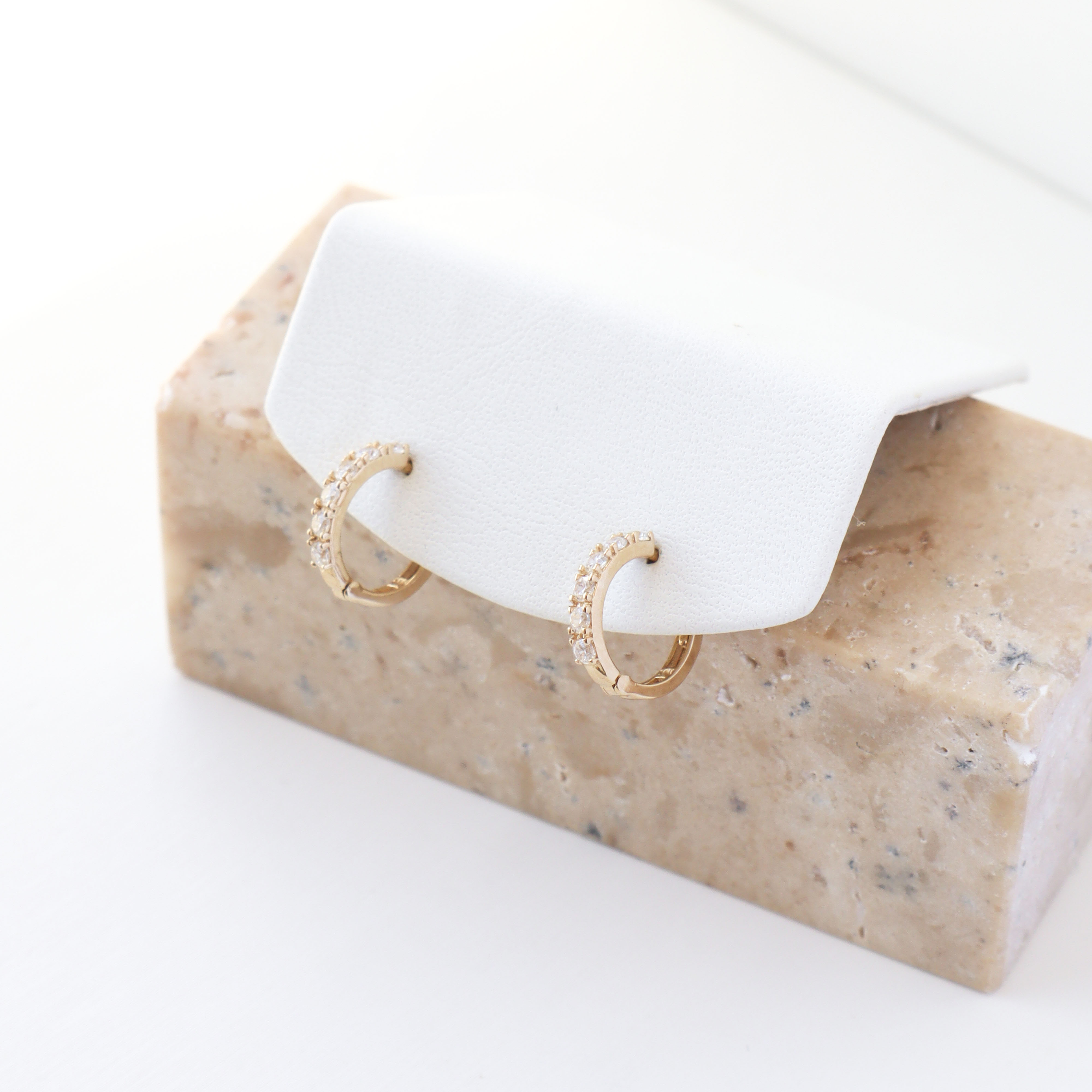 10K/排鑽單圈耳環