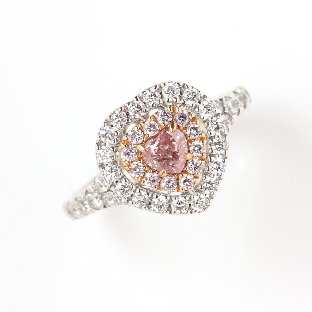 【雅紅珠寶】GIA-0.35ct-Francy Brownish Pink-粉棕心型彩鑽戒指