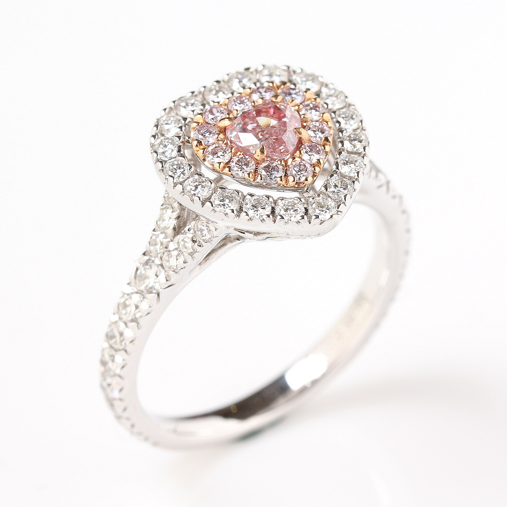 【雅紅珠寶】GIA-0.35ct-Francy Brownish Pink-粉棕心型彩鑽戒指