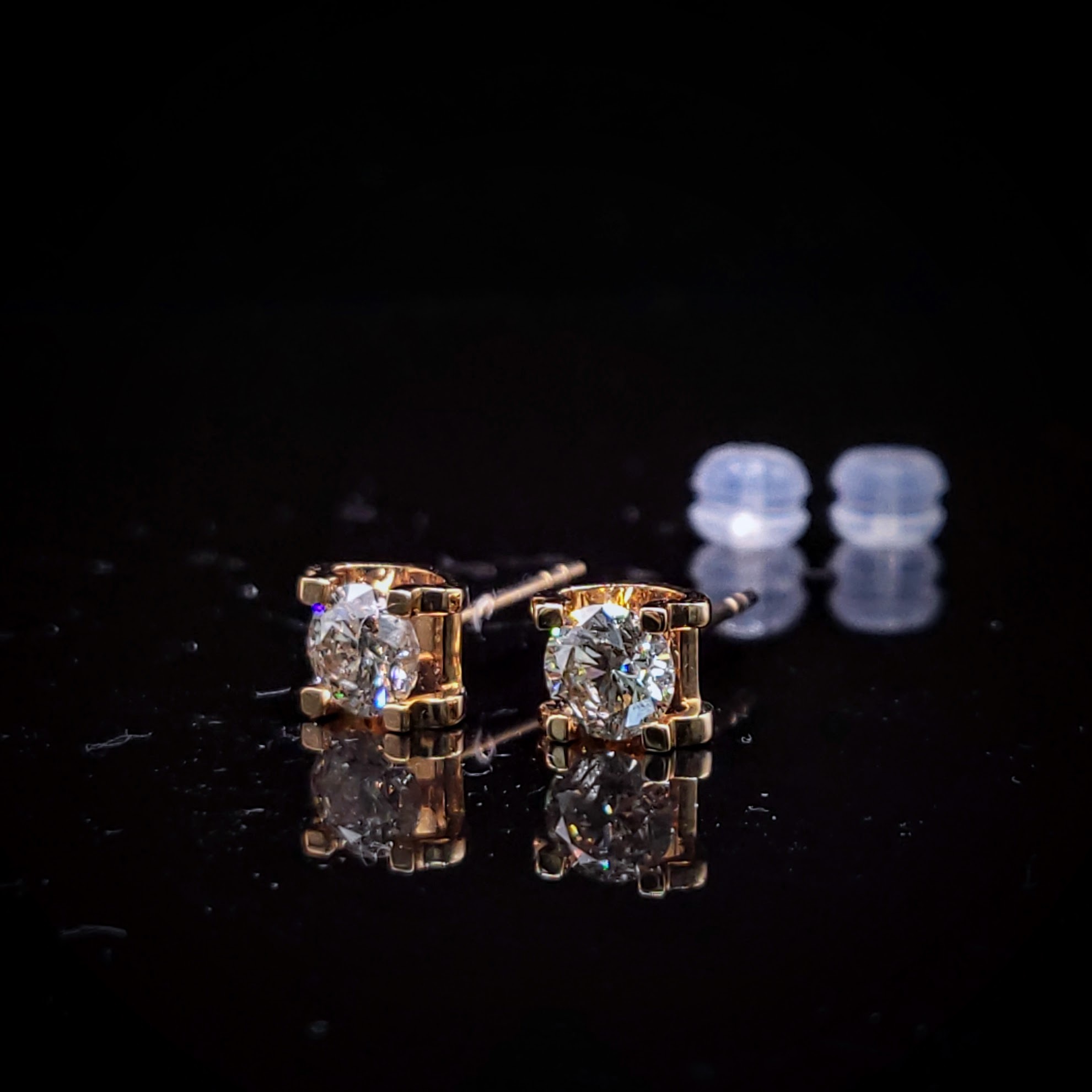 18K Rose Gold 1.07ct Diamond Earrings