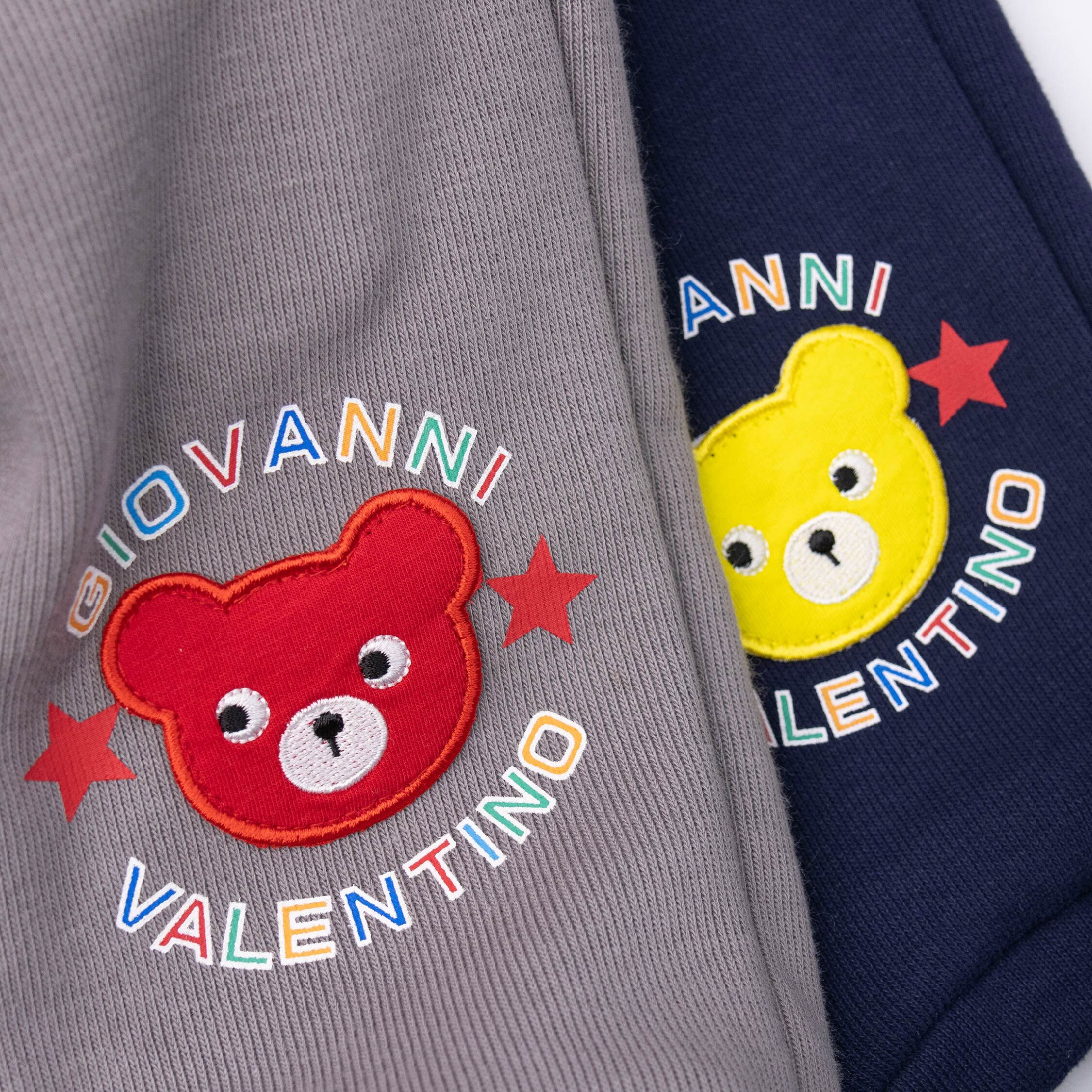 范侖鐵諾【32556】熊熊刺繡布貼刷毛縮口褲＊二色