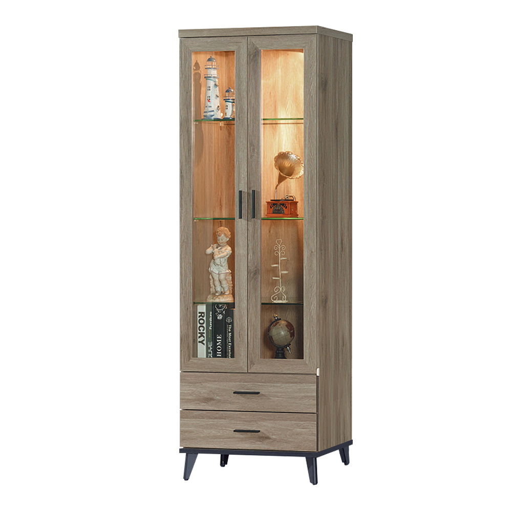 艾克森2尺二門二抽展示櫃/置物收納櫃