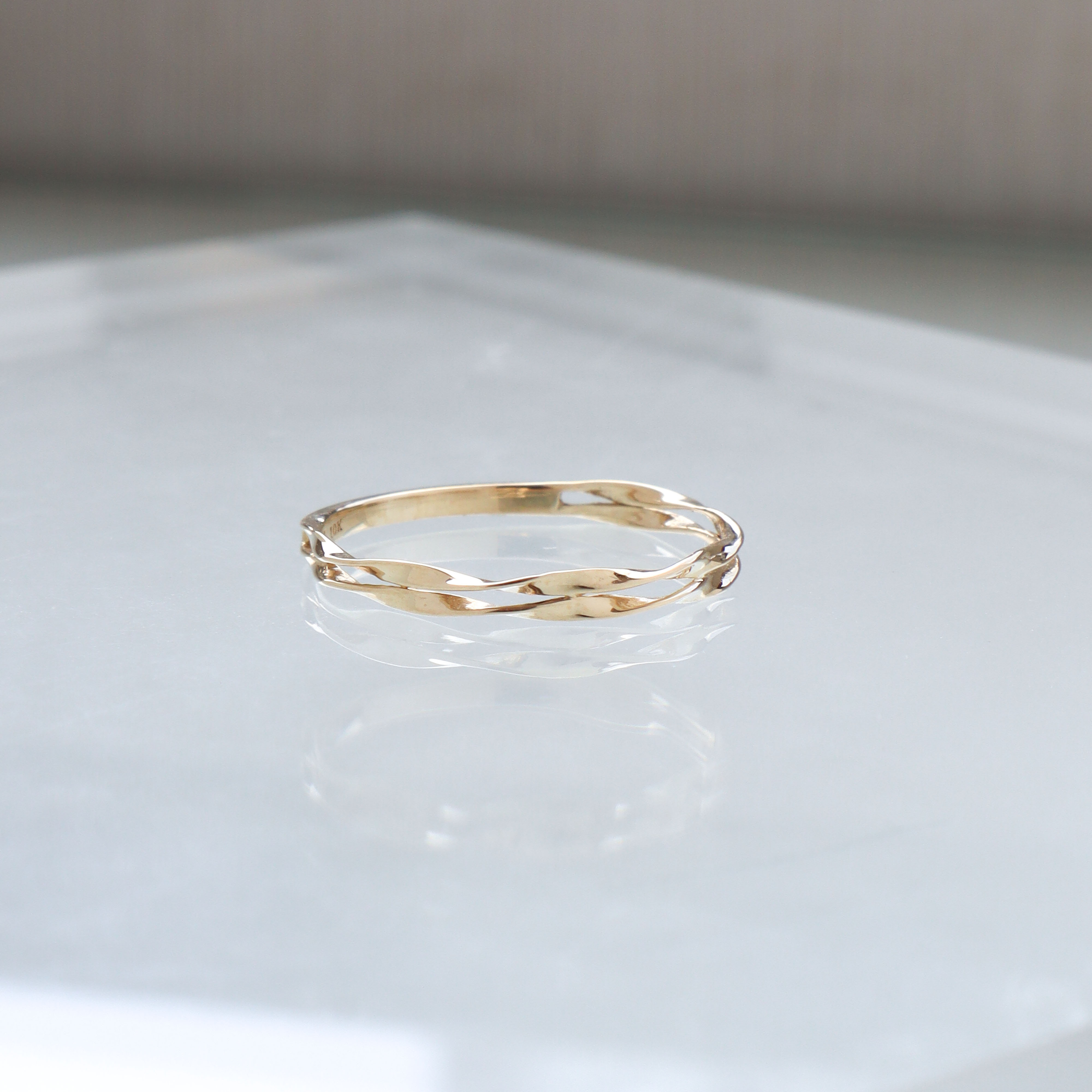 10K/微浪雙層戒指