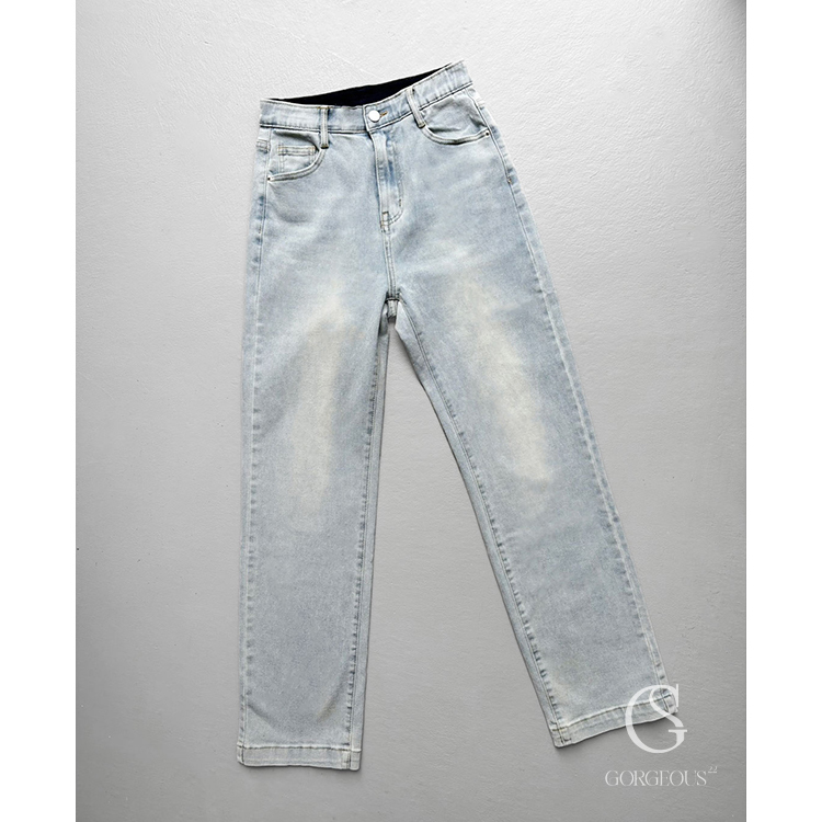 G5137 現貨「高磅彈力直腿牛仔褲」