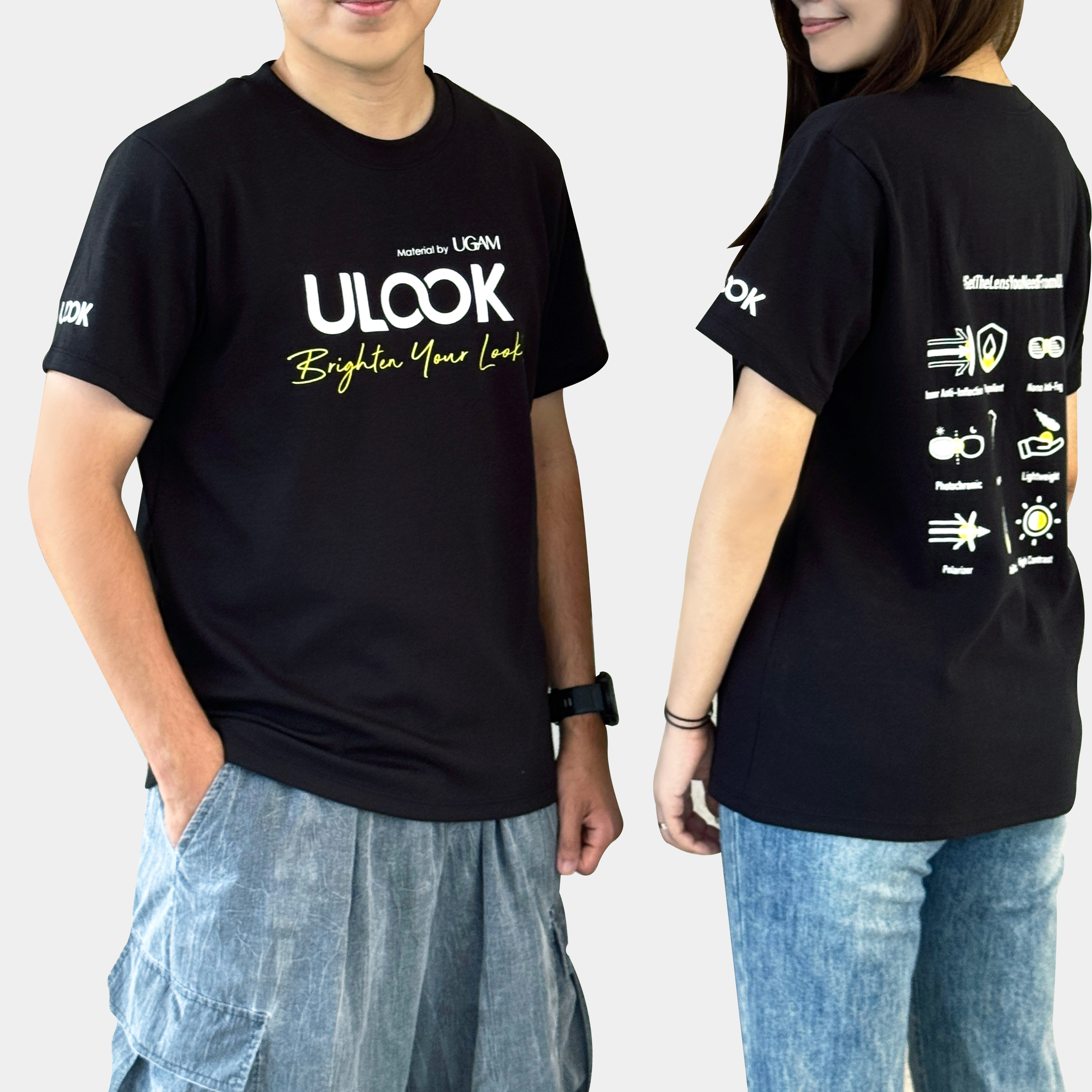 品牌空氣機能短T｜黑色