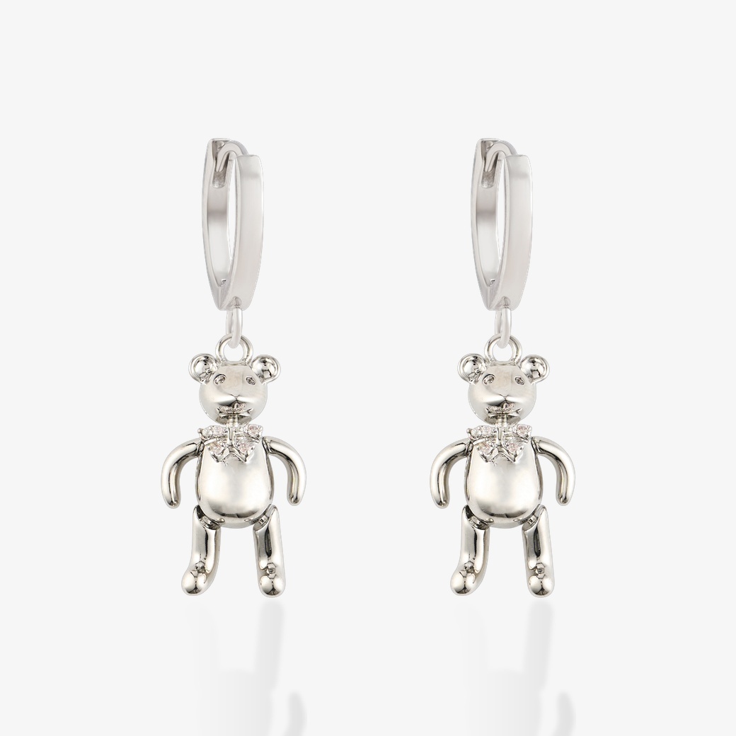 活動式小熊．吊飾耳環