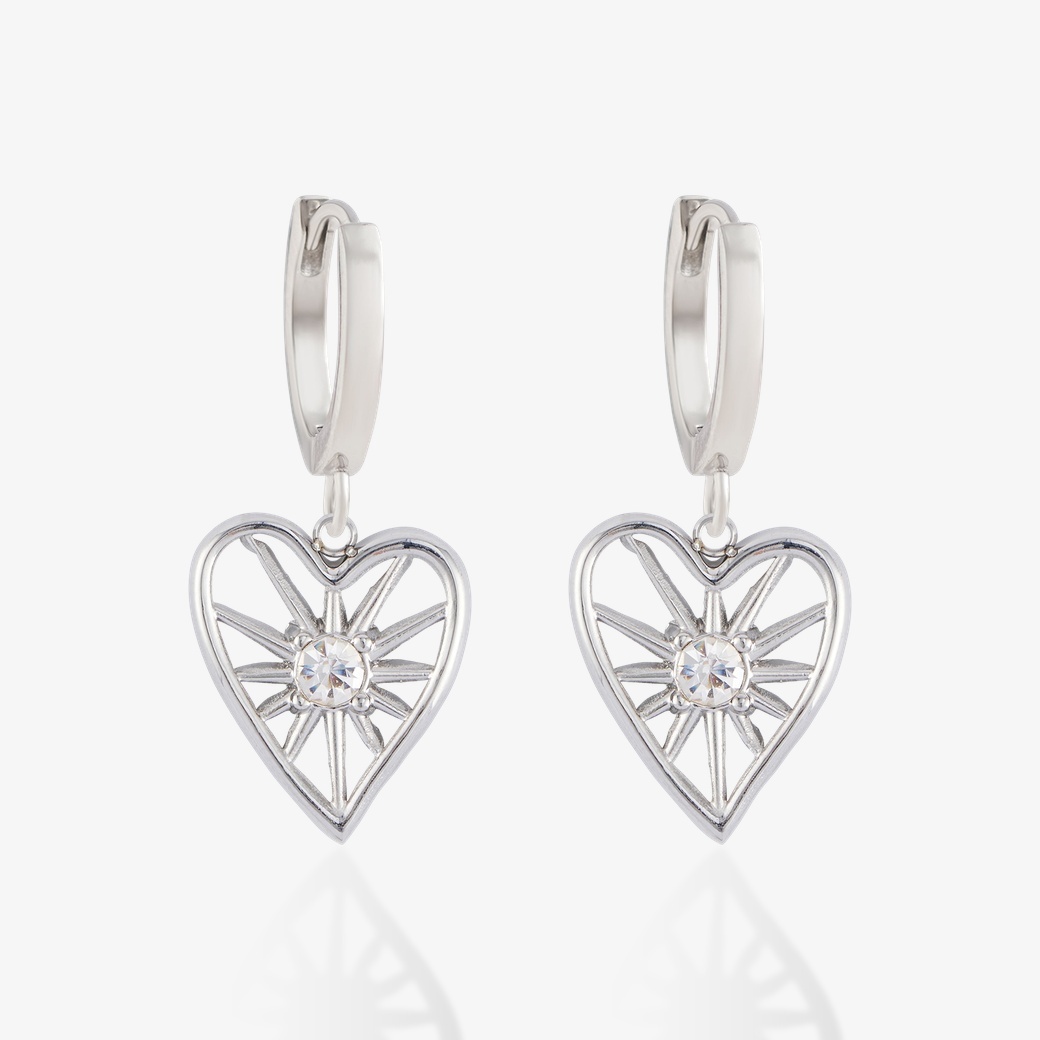 放射鏤空愛心．吊飾耳環