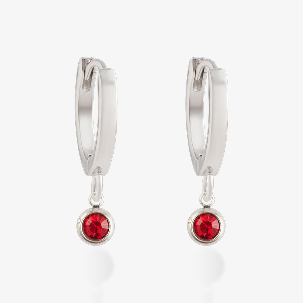 閃耀紅色．吊飾耳環