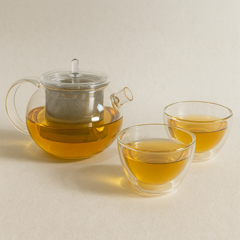 圓月壺 × 雙層玻璃杯組