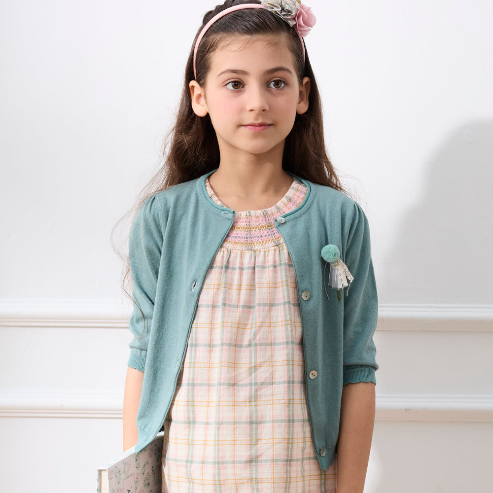 PIPPY純棉氣質線衫外套 綠