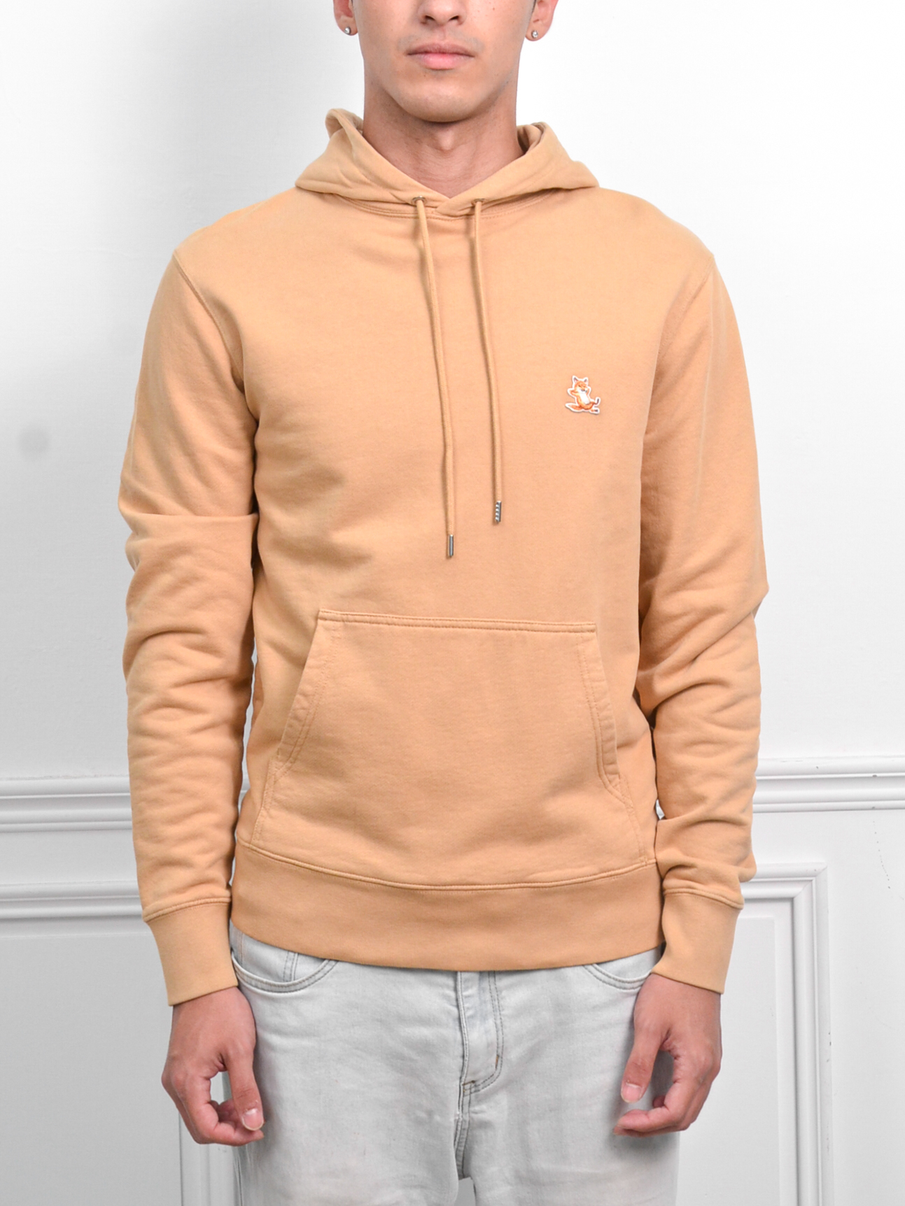 Maison Kitsune Chillax Fox Men's Hoodie 放鬆狐狸頭帽T 藍/卡其【LM00706KM0001】