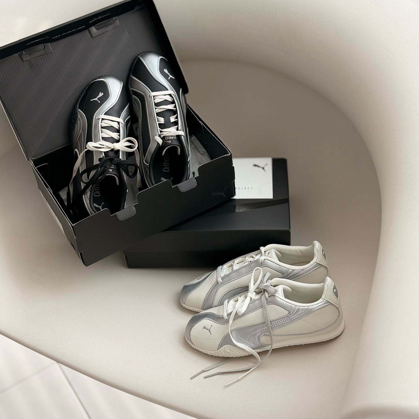 PUMA Bella V2 Leather 黑銀 奶油銀 德訓 薄底 復古鞋 40404301 40404302