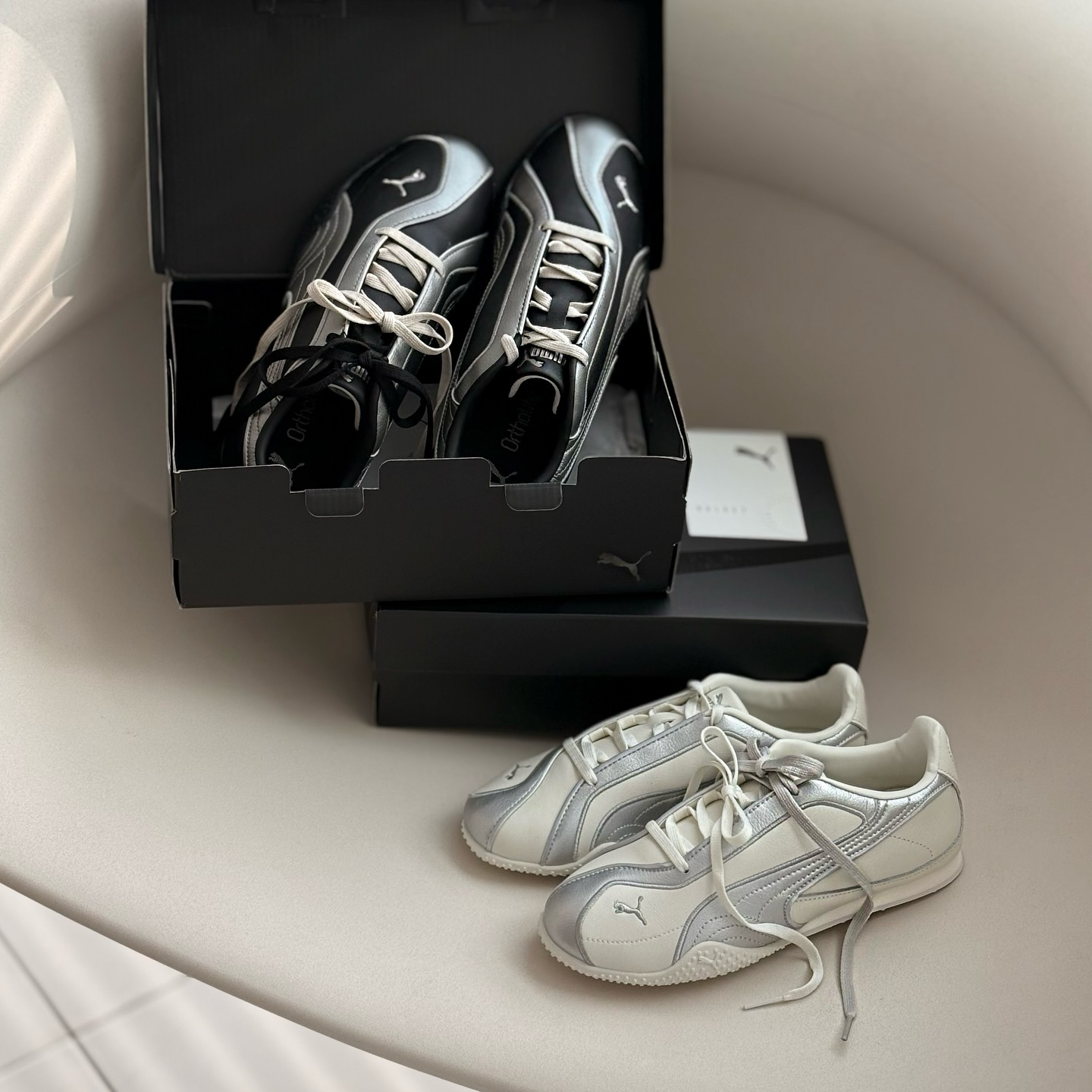 PUMA Bella V2 Leather 黑銀 奶油銀 德訓 薄底 復古鞋 40404301 40404302