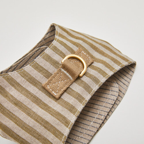 Louisdog 散步去胸背/卡其條紋