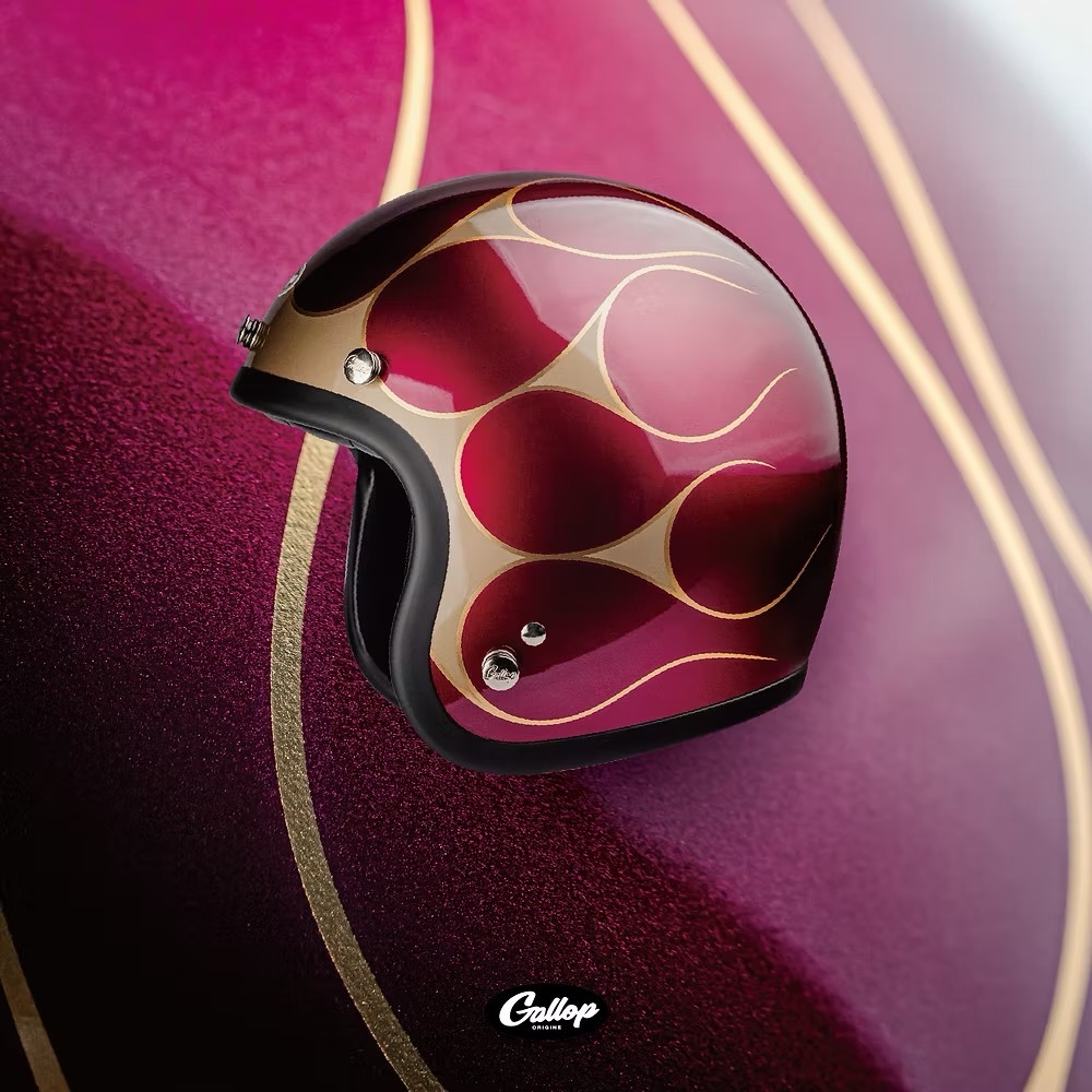GALLOP '月火' 設計款 金箔火焰【幻紫】 3/4罩式