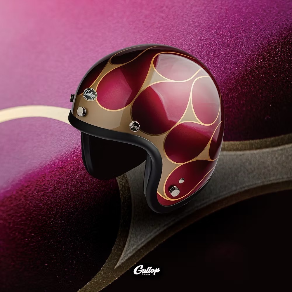 GALLOP '月火' 設計款 金箔火焰【幻紫】 3/4罩式